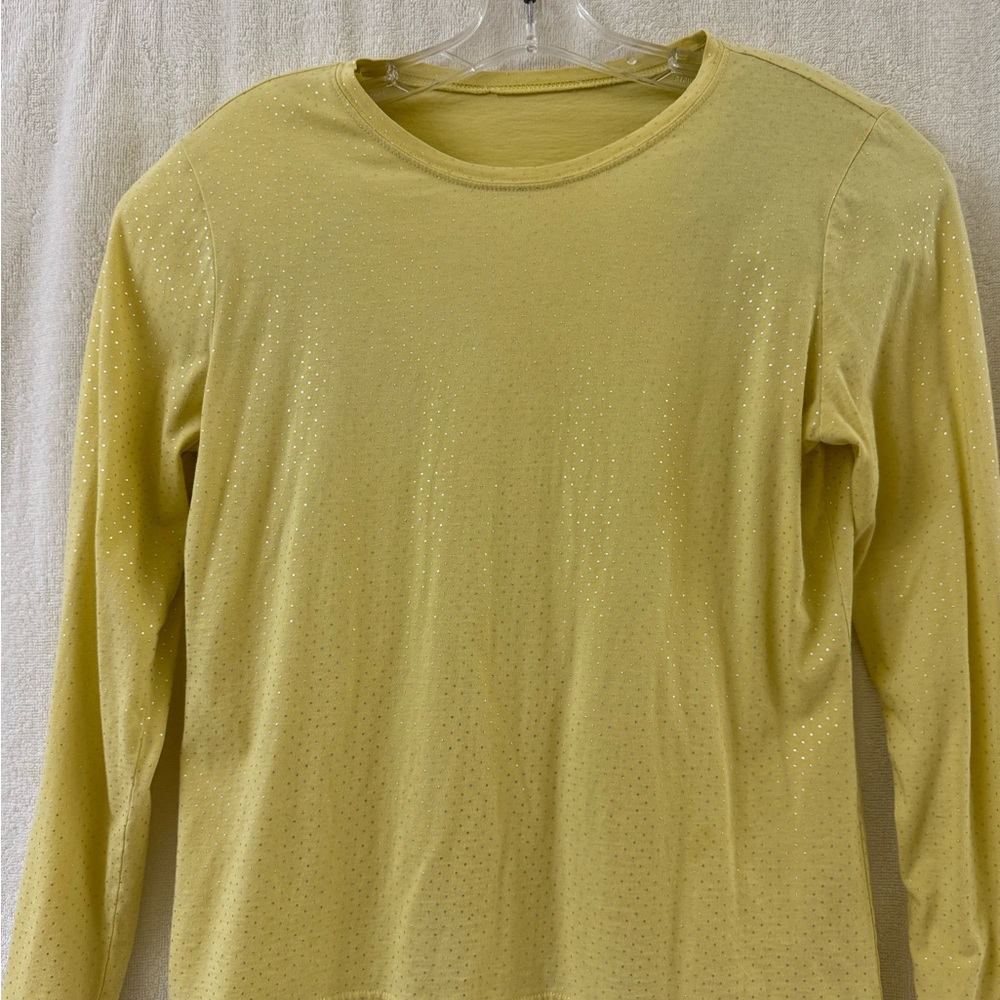 Chic Yellow Long Sleeve Top with Sparkle